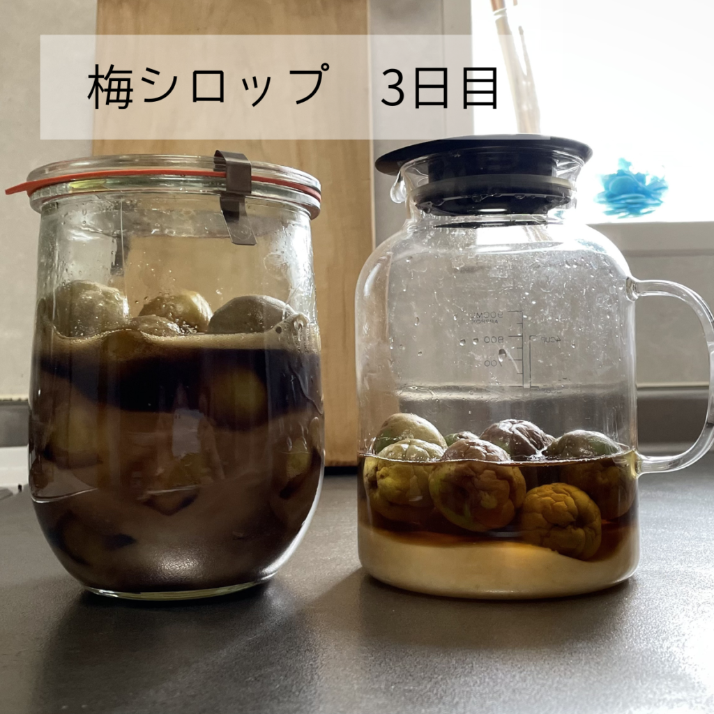 梅シロップ2種の3日目の写真